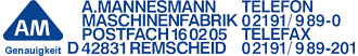 A.MANNESMANN MASCHINENFABRIK, Remscheid